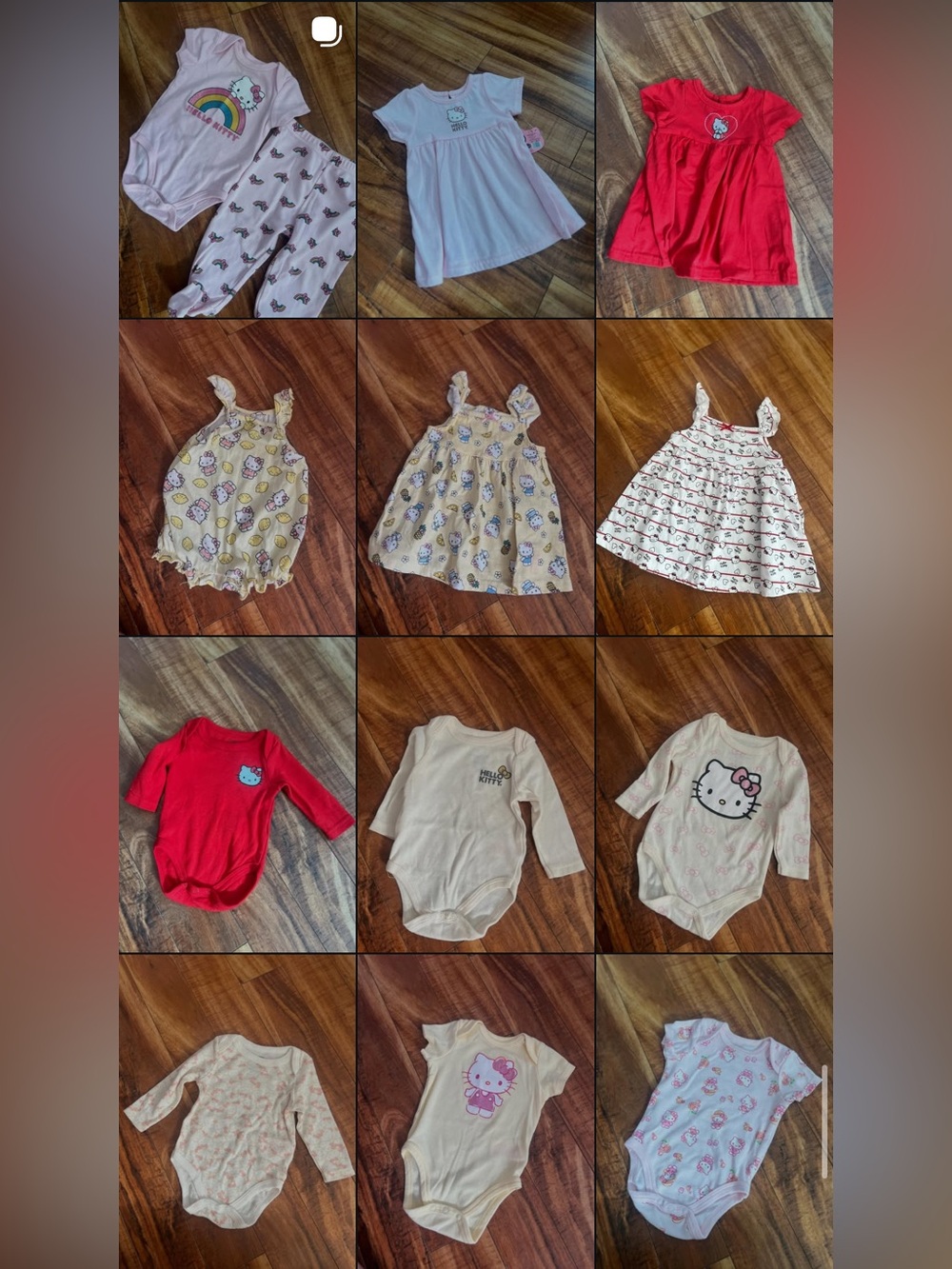 Baby Girls  Hello Kitty Pieces Clothing Lot 16 pieces- Pink, Red, Cream